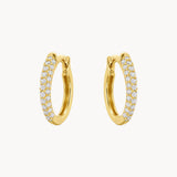 PENDIENTES AROS CON DIAMANTES ENGASTADOS EN PAVE