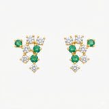 PENDIENTES ESMERALDAS Y DIAMANTES ANETA