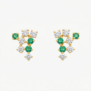 PENDIENTES ESMERALDAS Y DIAMANTES ANETA