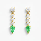 PENDIENTES ESMERALDAS Y DIAMANTES SIRPA