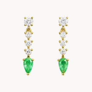 PENDIENTES ESMERALDAS Y DIAMANTES SIRPA