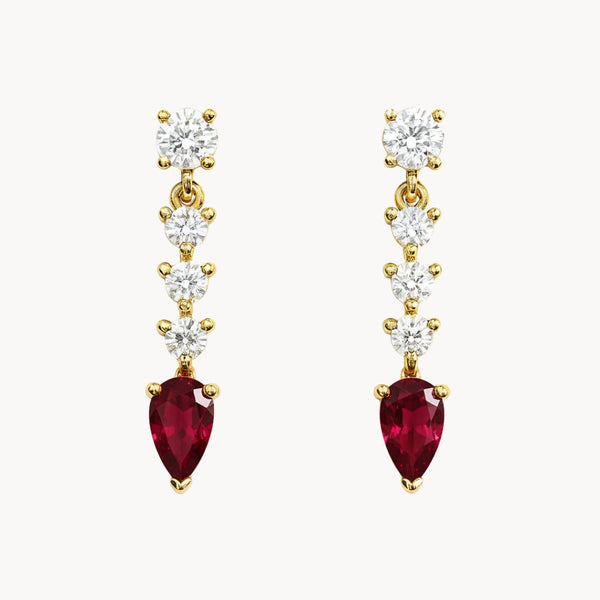 PENDIENTES RUBIES Y DIAMANTES SIRPA