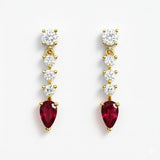 PENDIENTES RUBIES Y DIAMANTES SIRPA