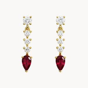 PENDIENTES RUBIES Y DIAMANTES SIRPA