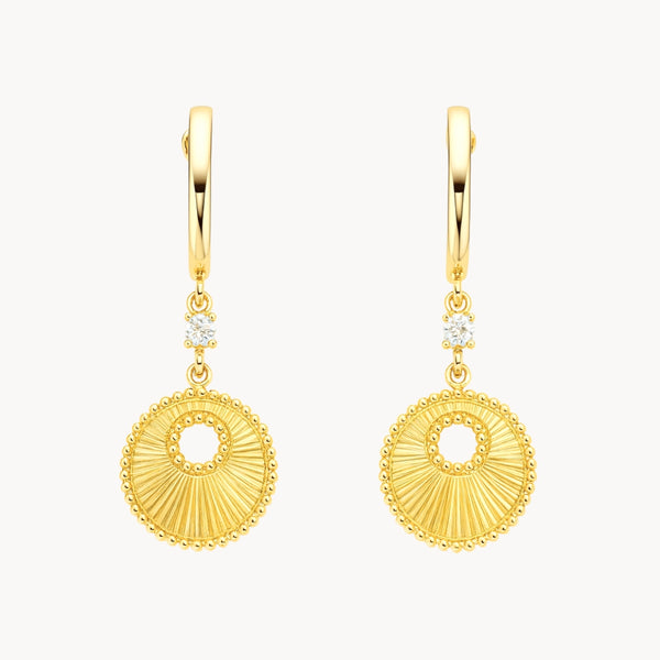 PENDIENTES MOTIVO CIRCULAR Y DIAMANTES LILLY