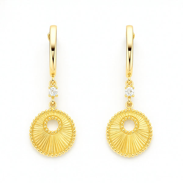 PENDIENTES MOTIVO CIRCULAR Y DIAMANTES LILLY