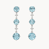 PENDIENTES AGUAMARINA Y DIAMANTES DALILA