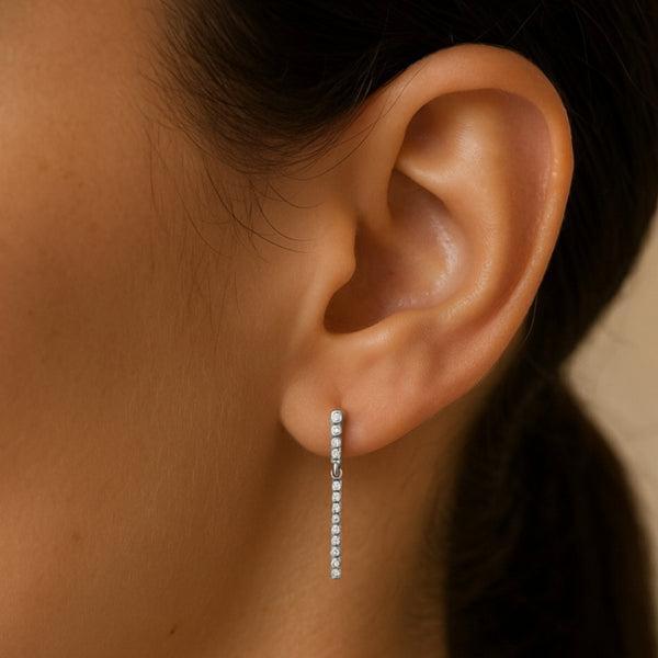 PENDIENTES LARGOS CON DIAMANTES LAIA