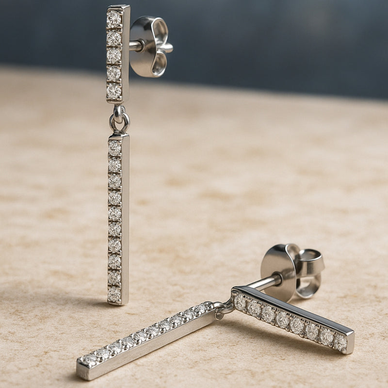PENDIENTES LARGOS CON DIAMANTES LAIA