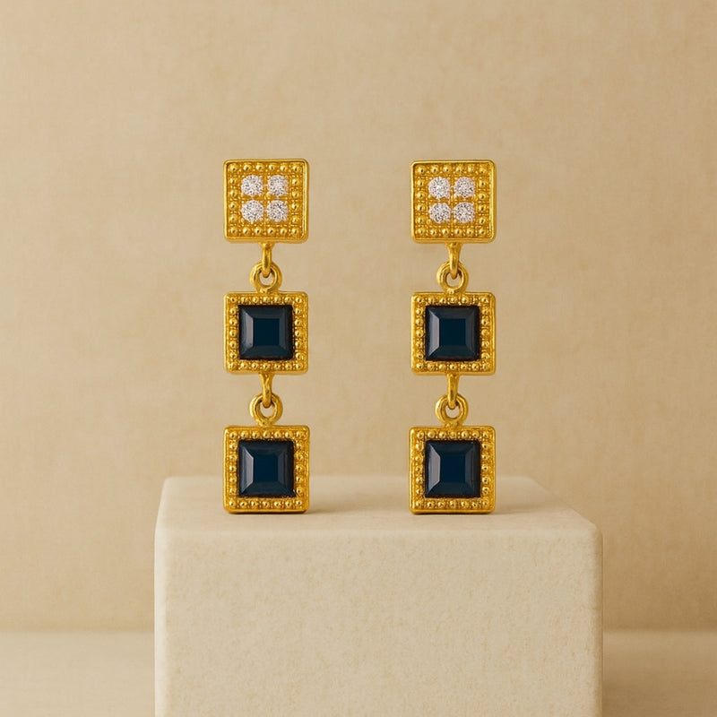 PENDIENTES ZAFIROS Y DIAMANTES HADIA