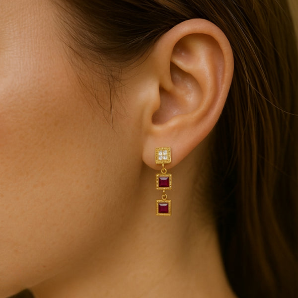 PENDIENTES ESMERALDAS Y DIAMANTES HADIA