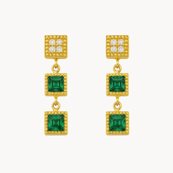 PENDIENTES ESMERALDAS Y DIAMANTES HADIA