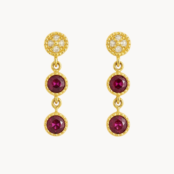PENDIENTES RUBIES Y DIAMANTES BENIGNA