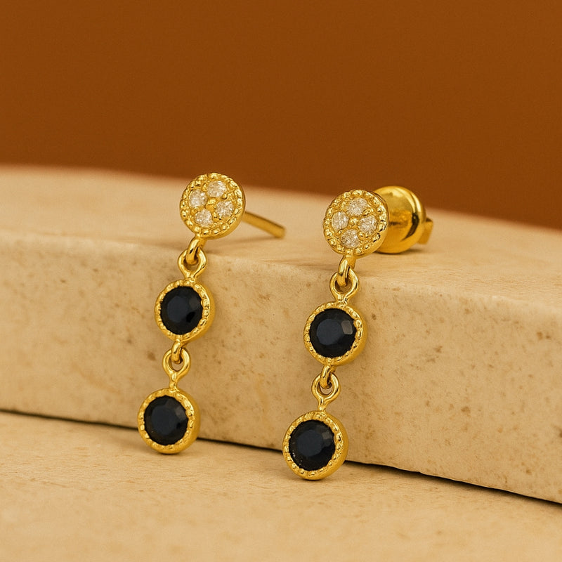 PENDIENTES ZAFIROS Y DIAMANTES BENIGNA