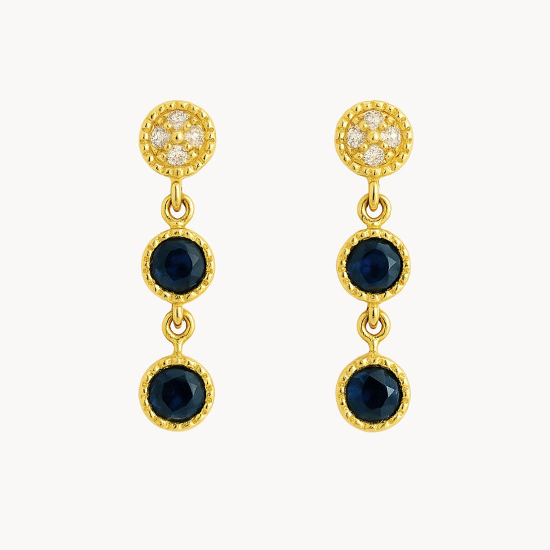 PENDIENTES ZAFIROS Y DIAMANTES BENIGNA