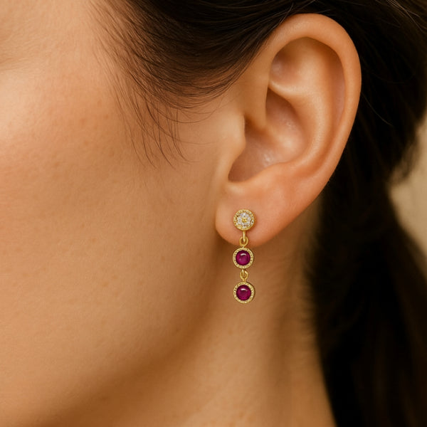PENDIENTES RUBIES Y DIAMANTES BENIGNA