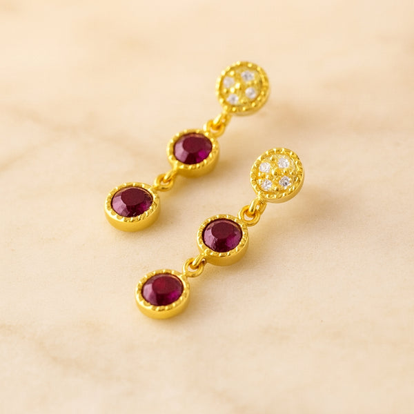 PENDIENTES RUBIES Y DIAMANTES BENIGNA