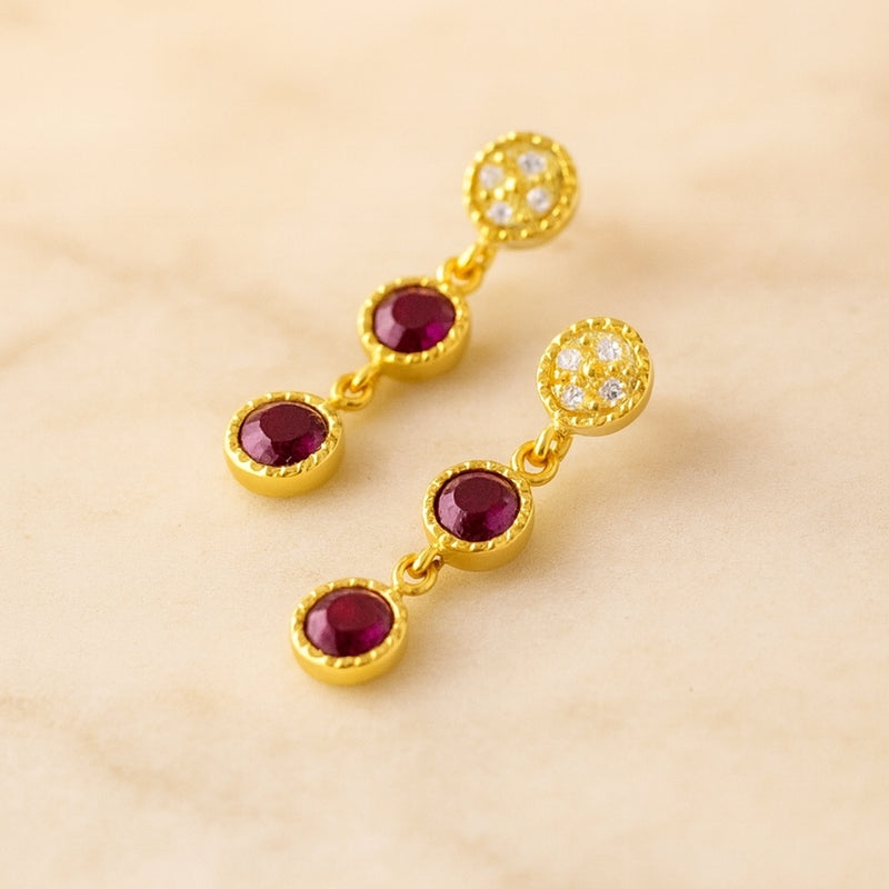 PENDIENTES RUBIES Y DIAMANTES BENIGNA