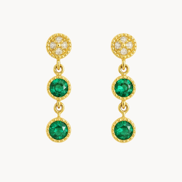 PENDIENTES ESMERALDAS Y DIAMANTES BENIGNA