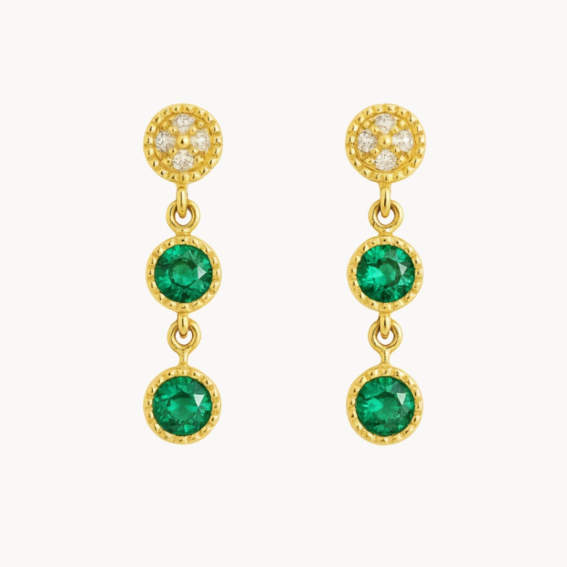 PENDIENTES ESMERALDAS Y DIAMANTES BENIGNA