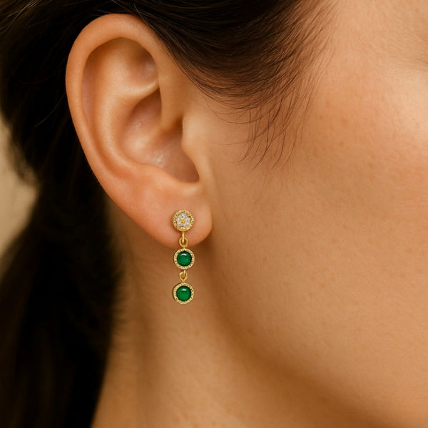 PENDIENTES ESMERALDAS Y DIAMANTES BENIGNA