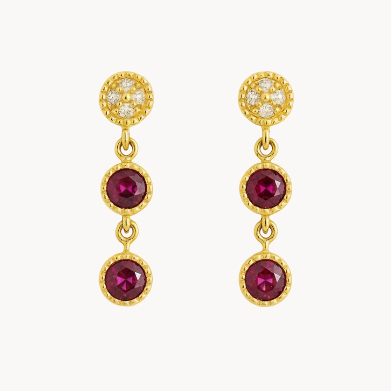 PENDIENTES RUBIES Y DIAMANTES BENIGNA