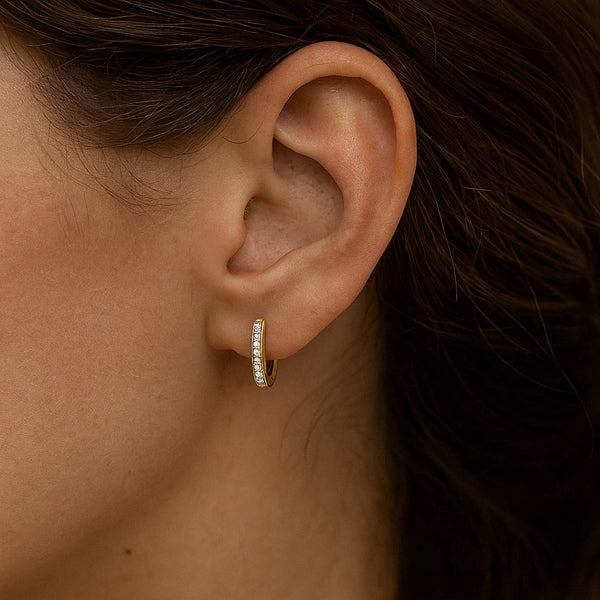 PENDIENTES AROS DIAMANTES LINA