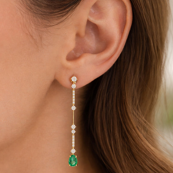 LONG EARRINGS WITH DIAMONDS LAIA