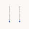 Long sapphire earrings with diamonds