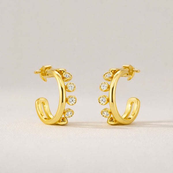 PENDIENTES AROS DIAMANTES GISELLE