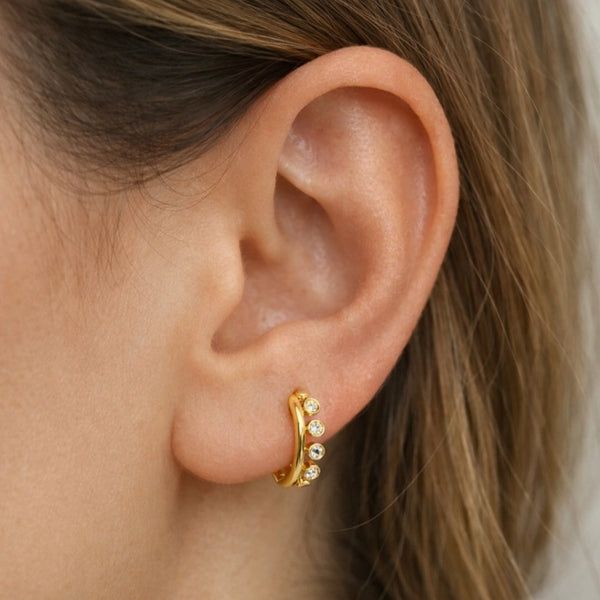 PENDIENTES AROS DIAMANTES GISELLE