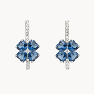 PENDIENTES TOPACIOS LONDON BLUE Y DIAMANTES YAMILA