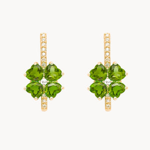 PENDIENTES DIOPSIDOS Y DIAMANTES YAMILA