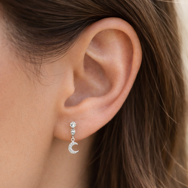 PENDIENTES LUNA CON DIAMANTES ELIANA