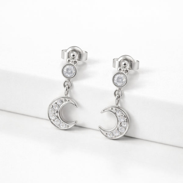 PENDIENTES LUNA CON DIAMANTES ELIANA