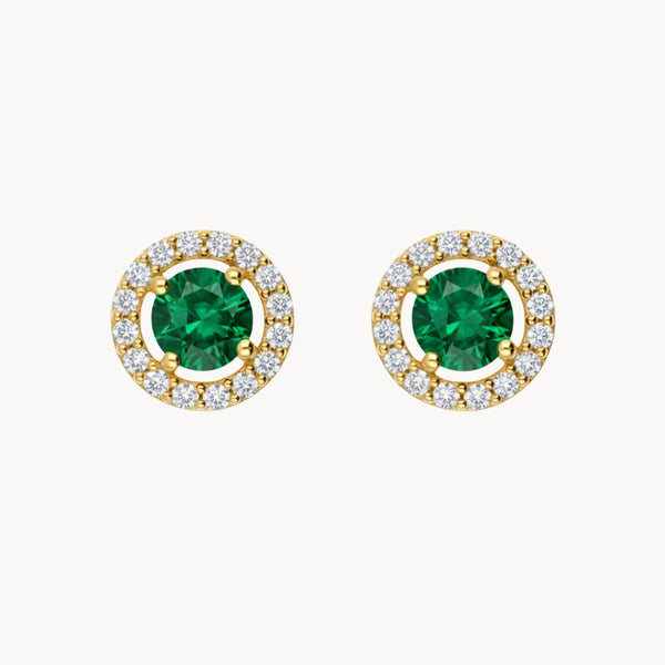 PENDIENTES ESMERALDA Y ORLA DE DIAMANTES HOLLIE