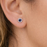 PENDIENTES ZAFIRO Y ORLA DE DIAMANTES HOLLIE