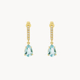 BRINCOS LONGOS DE ÁGUA-MARINHA E DIAMANTES DALILA