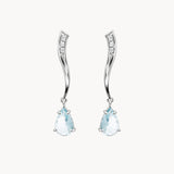 PENDIENTES AGUAMARINA Y DIAMANTES NANCY