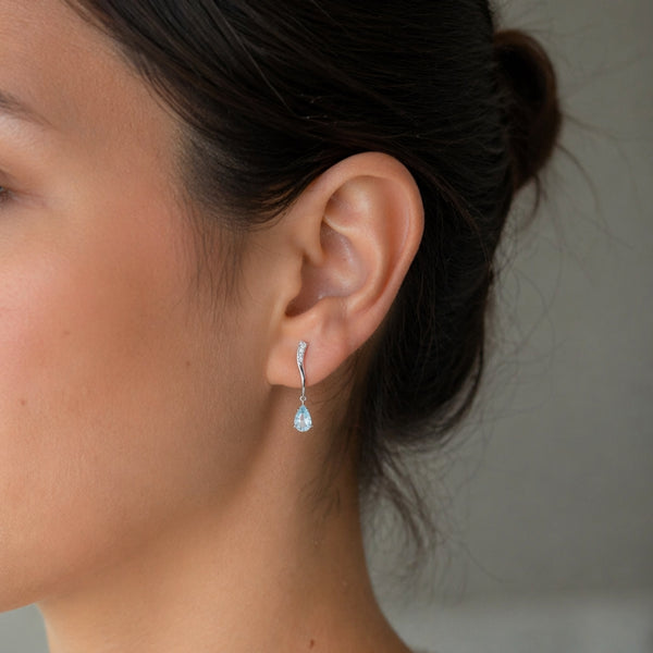 Aquamarine and Diamond Earrings Nancy