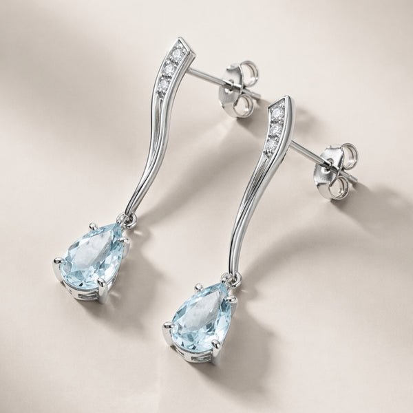 Aquamarine and Diamond Earrings Nancy