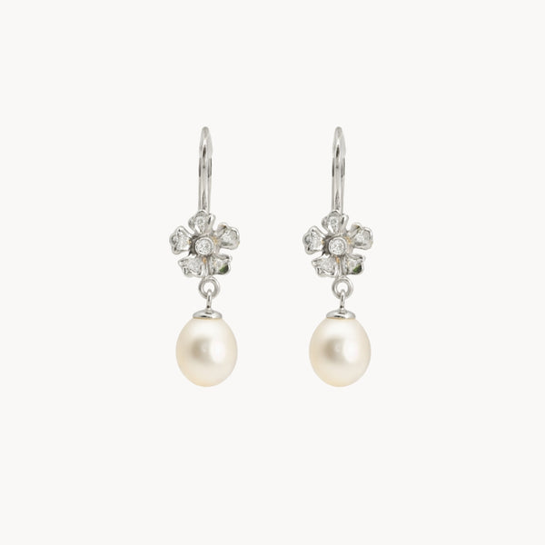 PENDIENTES CON PERLA Y DIAMANTES MACIE