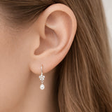 BRINCOS COM PÉROLA E DIAMANTES MACIE