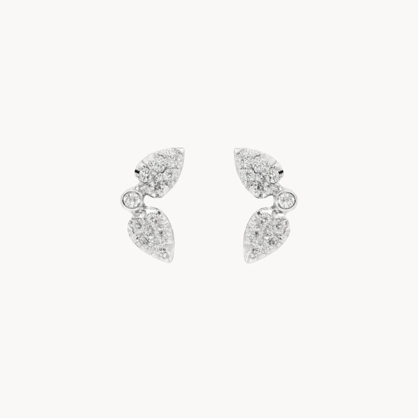 PENDIENTES HOJA CON DIAMANTES ADA