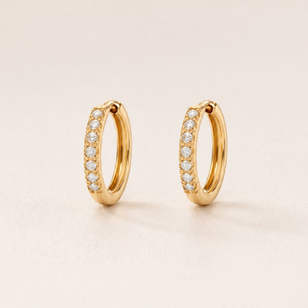 BRINCOS DE ARGOLA COM DIAMANTES MITZI