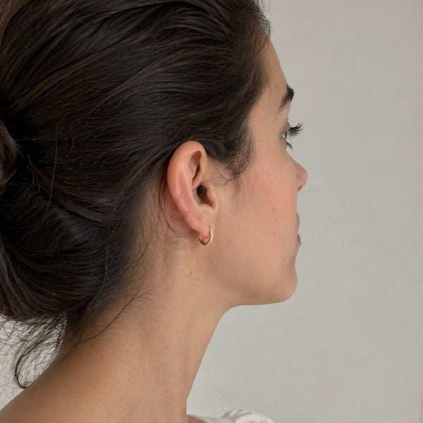 BRINCOS DE ARGOLA COM DIAMANTES MITZI