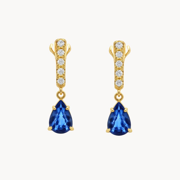 PENDIENTES ZAFIRO Y DIAMANTES LUISELLA