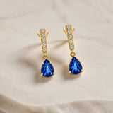 PENDIENTES ZAFIRO Y DIAMANTES LUISELLA