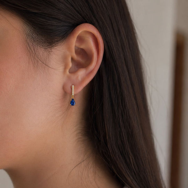 PENDIENTES ZAFIRO Y DIAMANTES LUISELLA