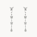 BRINCOS LONGOS FOLHAS E BORBOLETAS COM DIAMANTES DORIT II